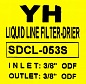 Фильтр жидкостный YH SDCL 053S (3/8 пайка), осушитель/антикислотный